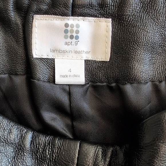 Vintage Apt. 9 Womens 4 Black Leather Pants Contemporary City Classic Bikercore - Picture 7 of 8